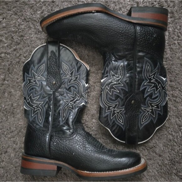 MEXICANA Other - Estrella Made In Mexico Leather Boots Men Size 9 Square Toe Used 012026